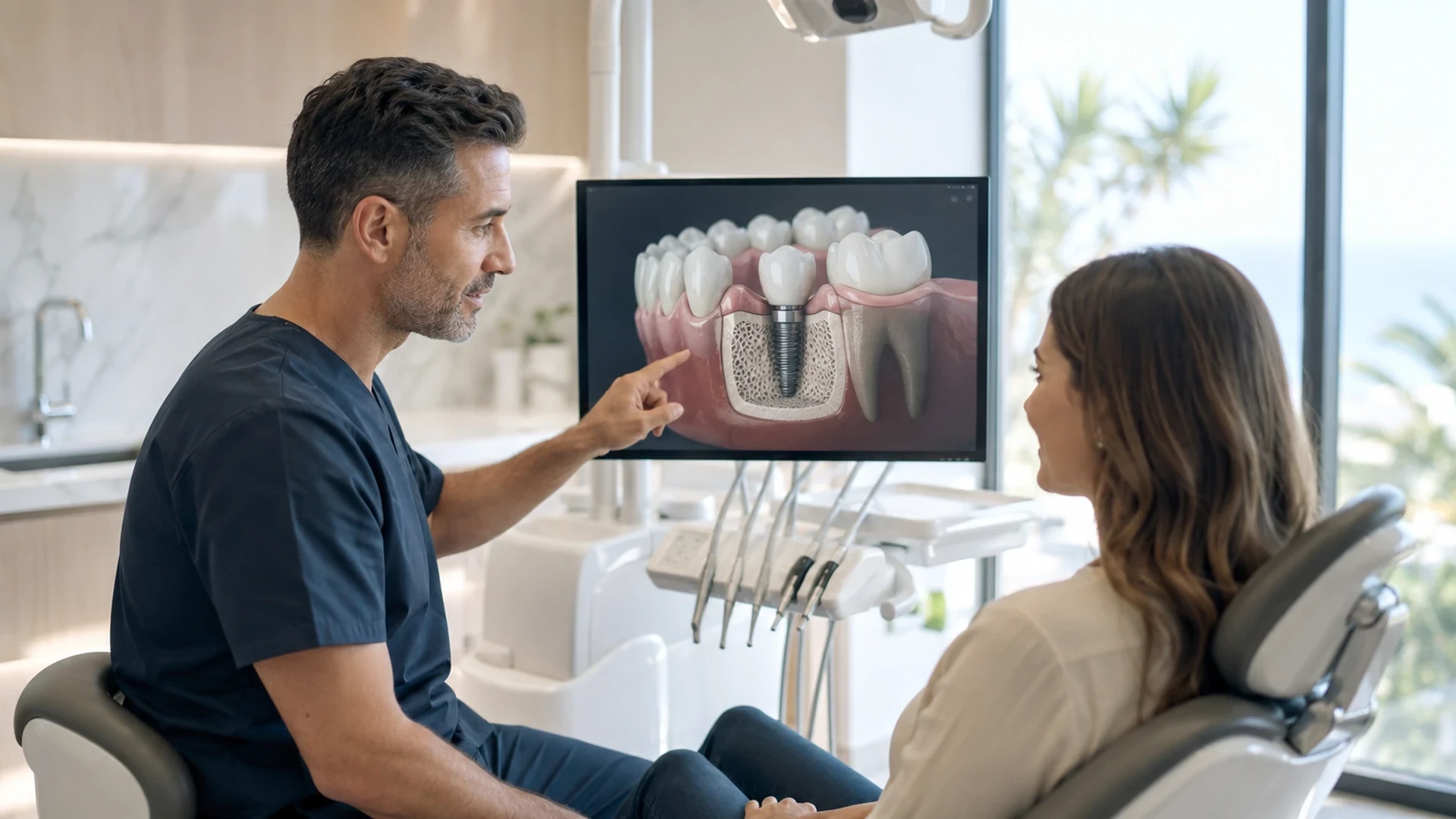 İzmir'de implant tedavisi danışmanlığı için modern diş kliniği ortamı
